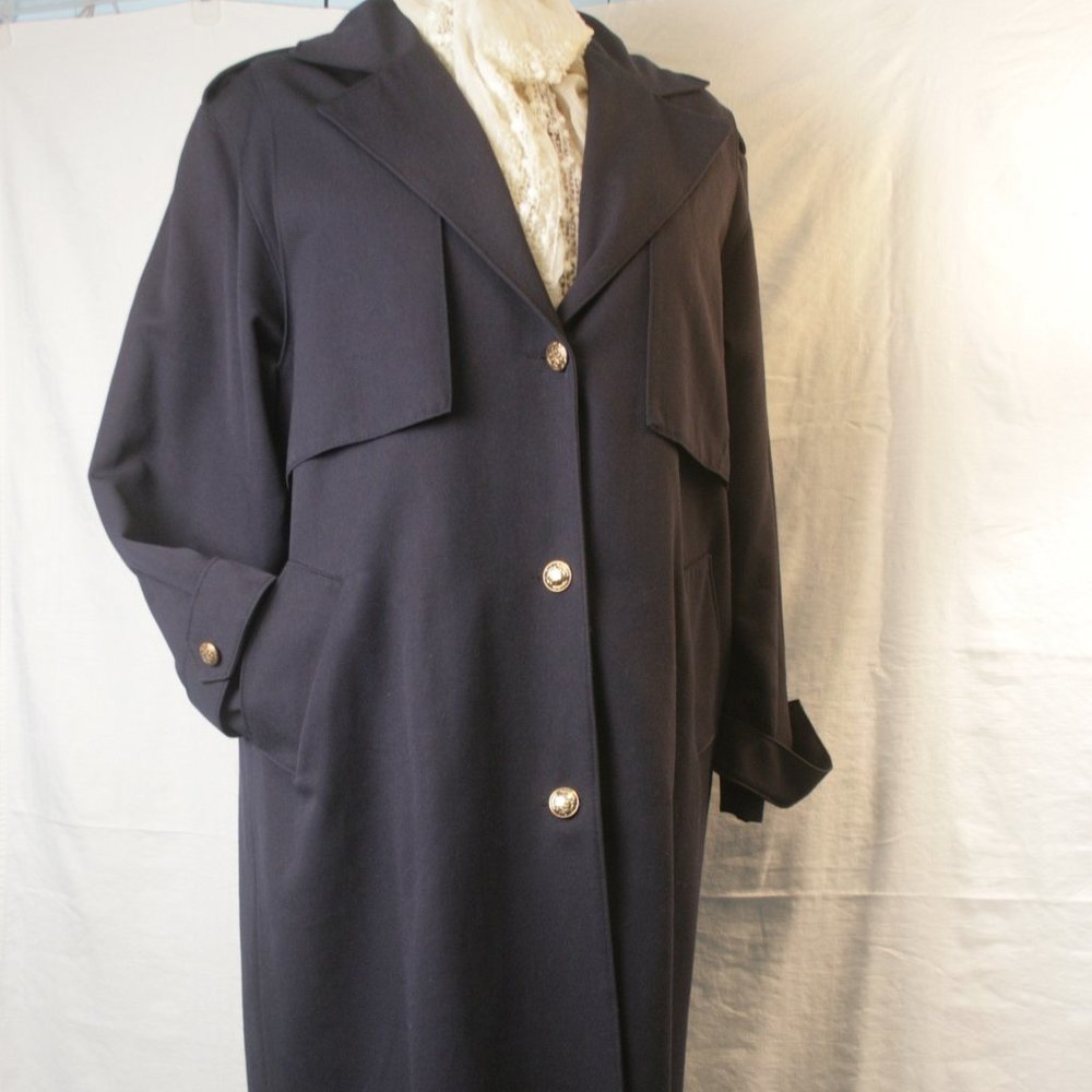 Classic Navy Blue Wool Coat